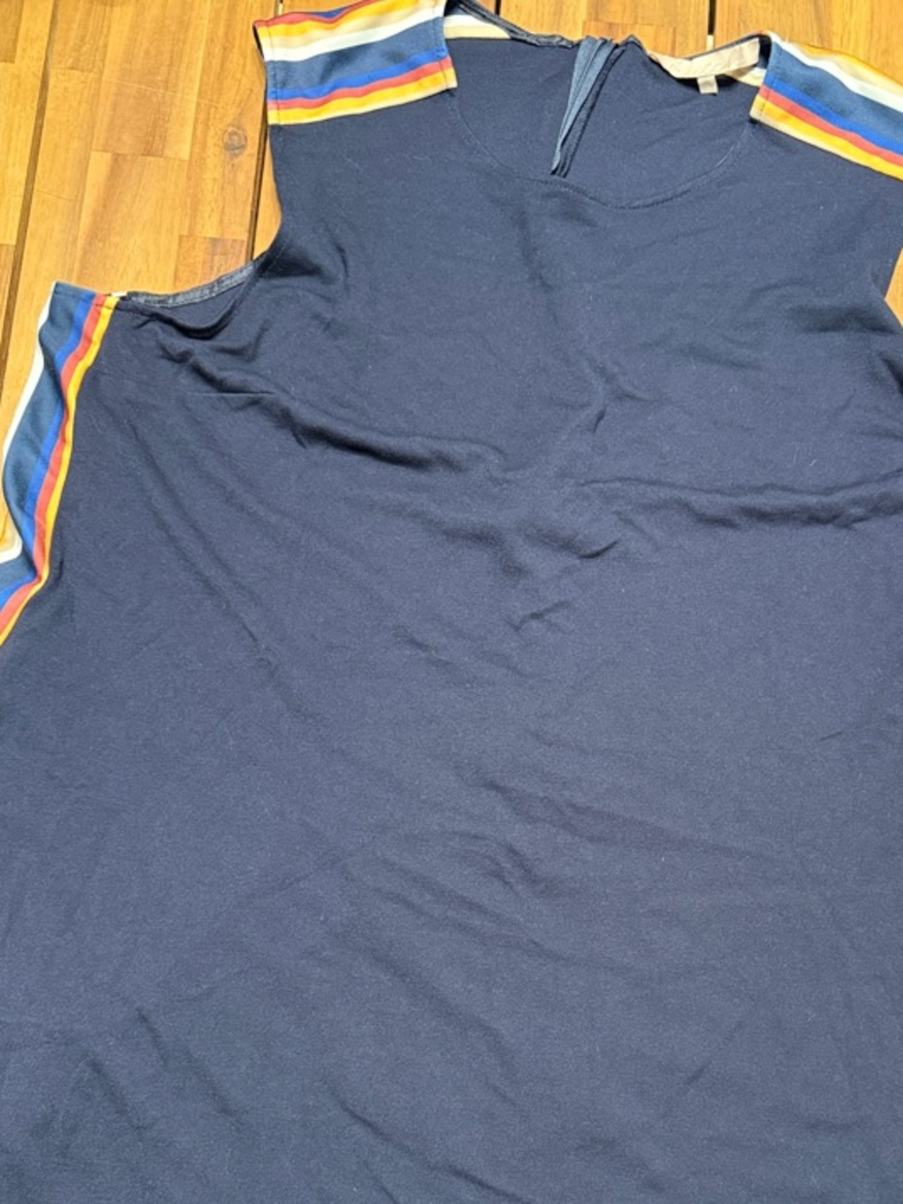 Hutch Navy Dress with Rainbow Trim, size 3X